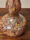 Huge Antique Czech Mica Spangle Art Cased Glass Vase Circa 1890 s 12 Inches Tall