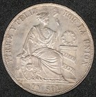 Scarce 1884 Bd - Peru Un Sol - Type Vii -  fd  Left Of Shield - 90  Silver
