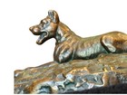 Vtg Bronze Recumbent Great Dane Dog Statue Figurine 8    X 5    Patina