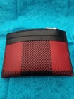Coach Womens Leather Card Coin Case Wallet Black Red Buffalo Plaid C6899 