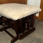 Dark Wooden Gliding Ottoman Footstool Nursery baby rocker Glider Stool Stains