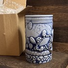 Polynesian Tiki Ceramic Mug Blue White Hawaiian Collectible Tiki Barware