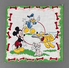 Vtg Walt Disney Productions Childs Handkerchief Mickey Mouse Donald Duck Pluto