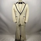 Vtg 70s Tuxedo Suit Mens 44 Jacket 35 28 Pants Bell Bottom Disco Prom Wedding