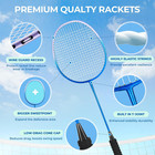 Badminton Racket Set 2 4 Player Birdies   Carry Bag For Backyard Outdoor Games