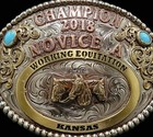 Champion 2018 Novice A Working Equitation Kansas Horses Trophy Belt Buckle