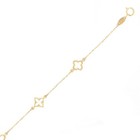 Italian 14k Yellow Gold Four Leaf Clover Charm Bracelet 7  7 5mm 1 Gram