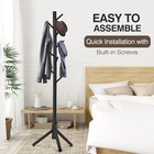 Coat Rack Hat Bag Stand Tree Clothes Hanger Umbrella Holder 8 Hooks Organizers
