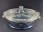 Vintage Pyrex 633 Casserole Dish W Lid Chrome Serving Cradle Holder Mcm