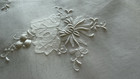 Vintage Placemats Madeira Hand Embroidered Organdy Flowers Grapes 12  runner