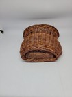 Vintage Mini Hanging Wicker Wall Planter Basket 8 Inches Tall Pre-owned 