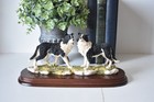Leonardo Border Collies Dog Ornament On Plinth Figurine Display Boxed Gift