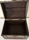 Barrel-top Wooden Trunk Antique Style Embossed Metal Bronze Handle Bedroom Chest