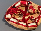 Antique 1900 Sewing Kit Spool Holder Pin Cushion Emery Red Primitive Basket Etui