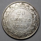 Newfoundland 1885 Silver 20 Cents  Old Date Queen Victoria  d148 