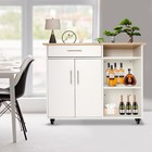 Rolling Kitchen Island Side Table  Rolling Trolley Cart With Drawer