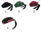 New Scottish Black Wool Blended Glengarry Hat With  Pompom 6 Designs