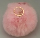 New Faux Fur Pom Pom Goldtone Key Chain  Select Color Free Usa Shipping