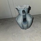 Fenton Smoke Gray Pitcher With  Handle  6 In  Glossy Finish