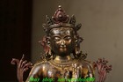 10 6  old Tibet Bronze Gilt Green Tara Mahayana Enlightenment Buddha Statue