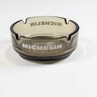 Michelin Man Bibendum Vintage Glass Ashtray Opalex France 4 25 In Smoked Amber