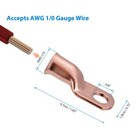 20pcs 1 0 Awg Gauge Copper Lugs W  Black   Red Heat Shrink Ring Terminals Wire