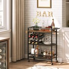 Bar Cart For Home  3-tier Serving Cart With Wheels And Handle  Beverage Cart    