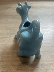 Vintage Blue Ceramic Cow Creamer Pitcher Farmhouse Decor Cottagecore Planter