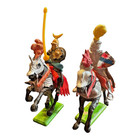Vintage 1971 Britains Ltd  2  Knights On Horseback Jousting Figures     Medieval