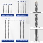 Workpro 17-piece Sds-plus Rotary Hammer Drill Bits And Chisel Set Storage Case