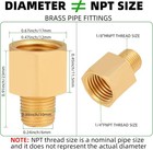Brass Pipe Fitting 1 8 Inch Npt Male To 1 4 Inch Npt Female Brass Pipe Hose Tube