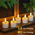 Rechargeable Flameless 1 6  X2 5  Tea Light Candles With Remote   Type-c Char   