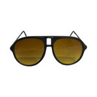 Vintage Av Sunglasses Aviator Black Yellow Lens Mens Biker Driving 80s Retro