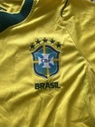 Nike Brasil Cbf Yellow Soccer Jersey Short Sleeve Men s Size M Polyester