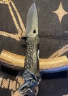 Vg10 Damascus Steel  Knife With Elephant Head On The Handle skullknife No Sell