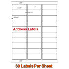 1  X 2 5 8  Address Shipping Labels Self-adhesive Blank 30 Up For Laser   Inkjet