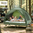 Outsunny 4 In 1 Two Person Elevated Camping Cot Tent With Air Mattress