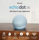 Amazon Echo Dot 5th Generation Cloud Blue Smart Speaker With Alexa   Clock New
