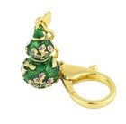 Feng Shui Green Wu Lou With Joyous Crane Amulet Keychain