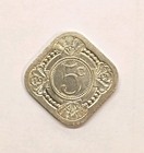 1943 Curacao 5 Cents Coin Netherlands Antilles Au Uncirculated