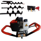 52cc 71cc Gas Powered Post Hole Digger Earth Auger Borer Fence Ground Drill Set