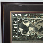 Vintage Bombay Company Piscator Double Hemisphere Gold Foil Map     30  26
