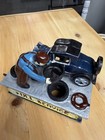 J  E  Stevens Cast Iron Mechanical Bank Full Service Station Car Mechanic