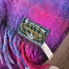 Vintage Connemara Rug 60  X 64  Wool Plaid Throw Blanket Ireland Purple Pink