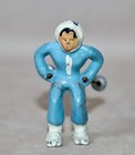 Barclay Lead   Skier  With Poles No Skis   Blue Suit Village Accessory