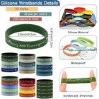 Roowest 200 Pcs Christian Silicone Wristband Bulk Gifts Bible Verse Bracelet    