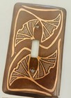 2 Authentic Etched Copper Gingko Outlet Cover   2 Single Toggle Switchplate  156