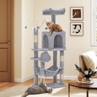 Uforic 44  Cat Tree Tower  Scratching Posts  Condo  Hammock  Toys  Light Gray