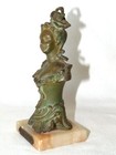 Gorgeous Antique French Art Nouveau Patinated Bronze Woman Bust  coquette 