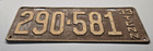      1933 Tennessee  passenger  License Plate  290-581 